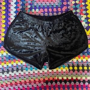 Black velvet dolphin shorts